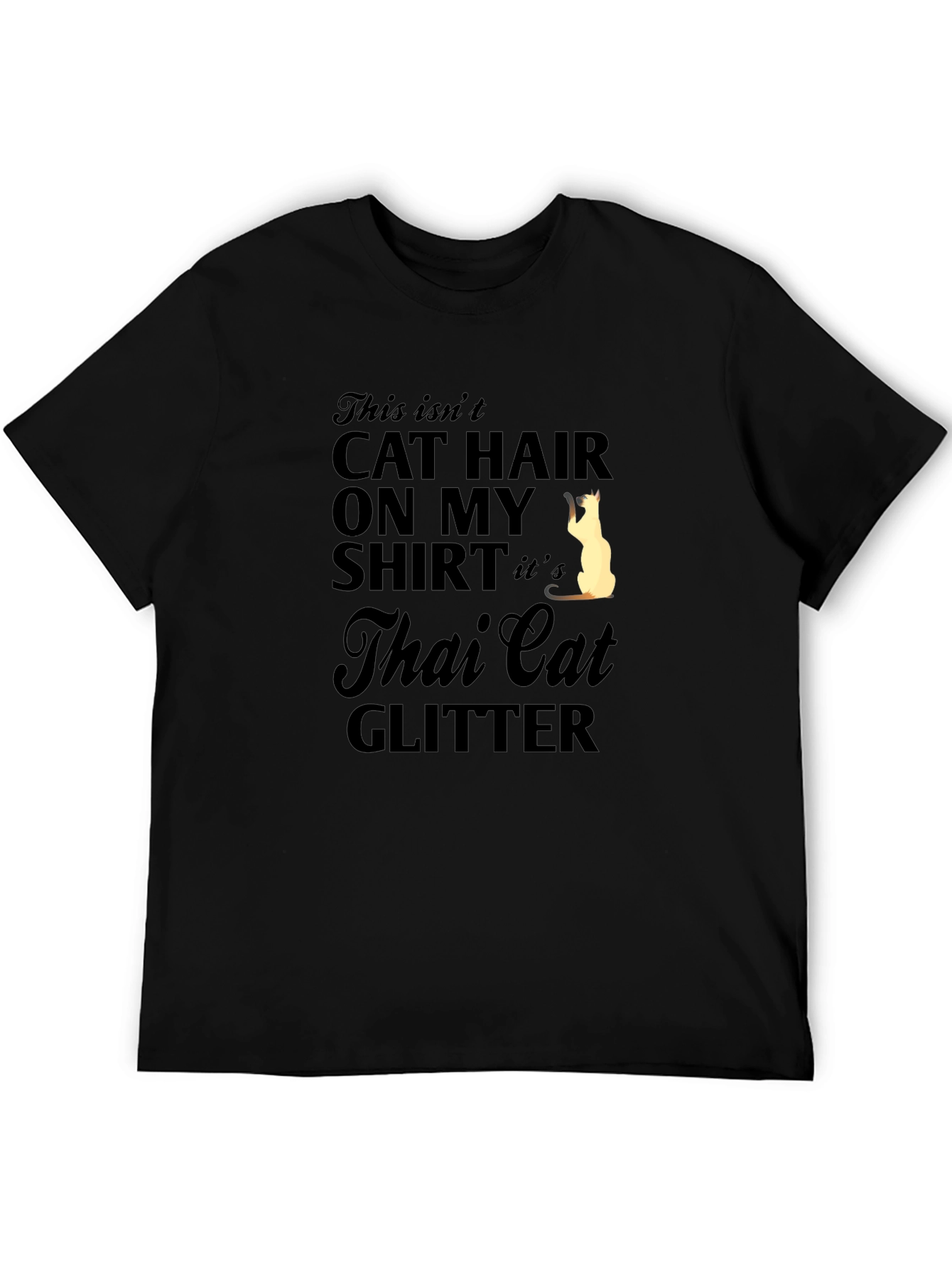Thai Cat Glitter T-Shirt - Unisex Humor Tee