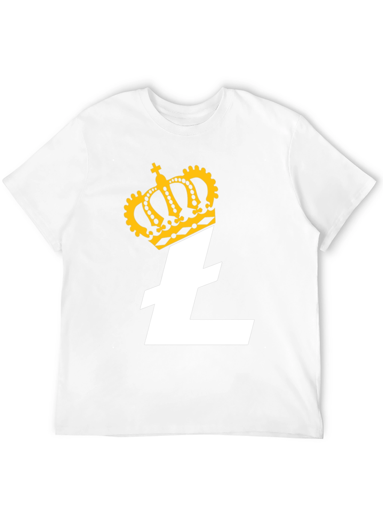 Crowned Litecoin Crypto Tee - Black Cotton T-Shirt