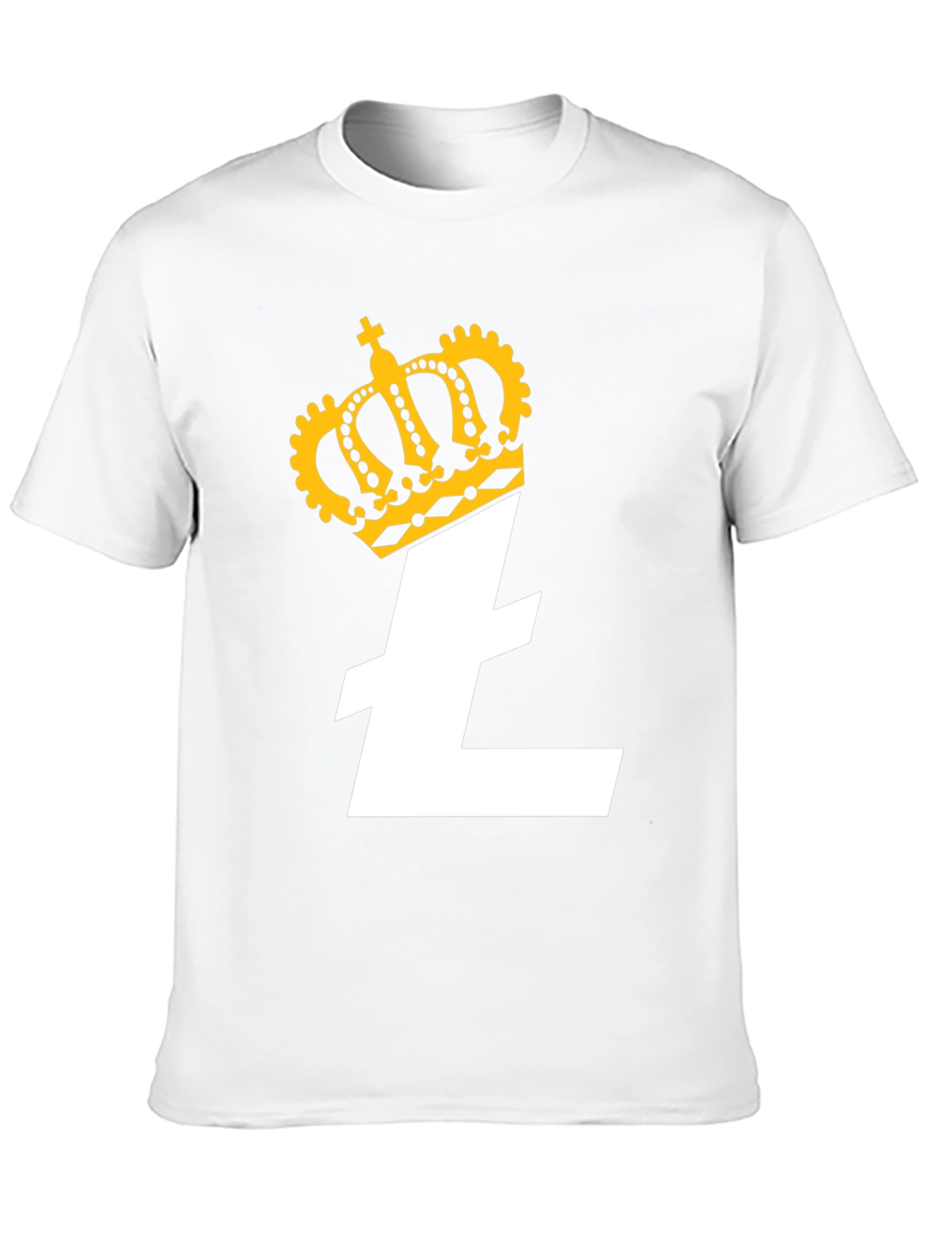 Crowned Litecoin Crypto Tee - Black Cotton T-Shirt