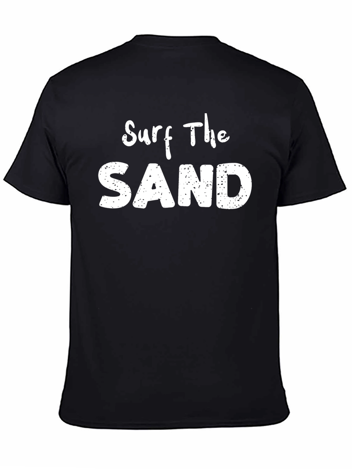 Surf the Sand Black Cotton Graphic Tee