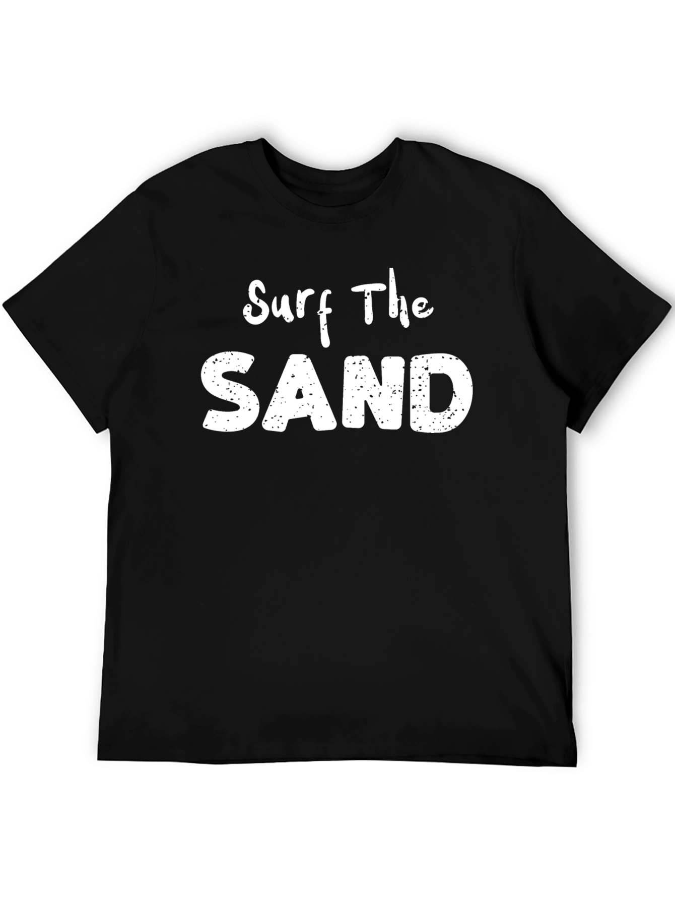 Surf the Sand Black Cotton Graphic Tee