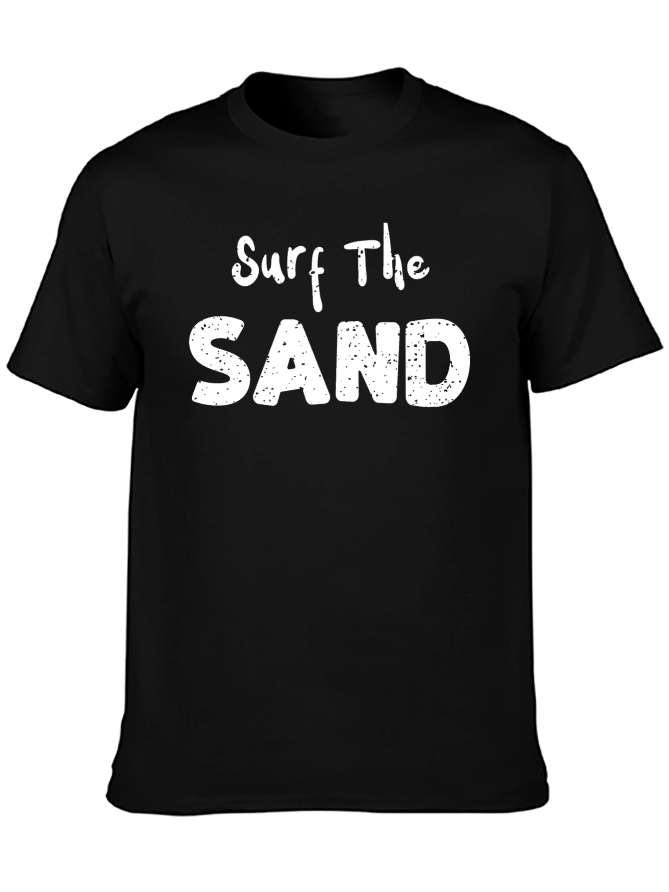 Surf the Sand Black Cotton Graphic Tee