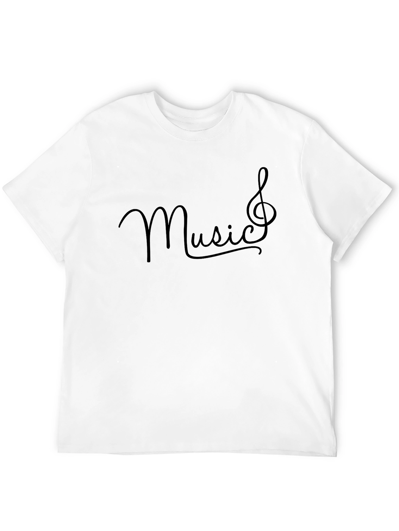 Music Treble Clef Black Graphic T-Shirt