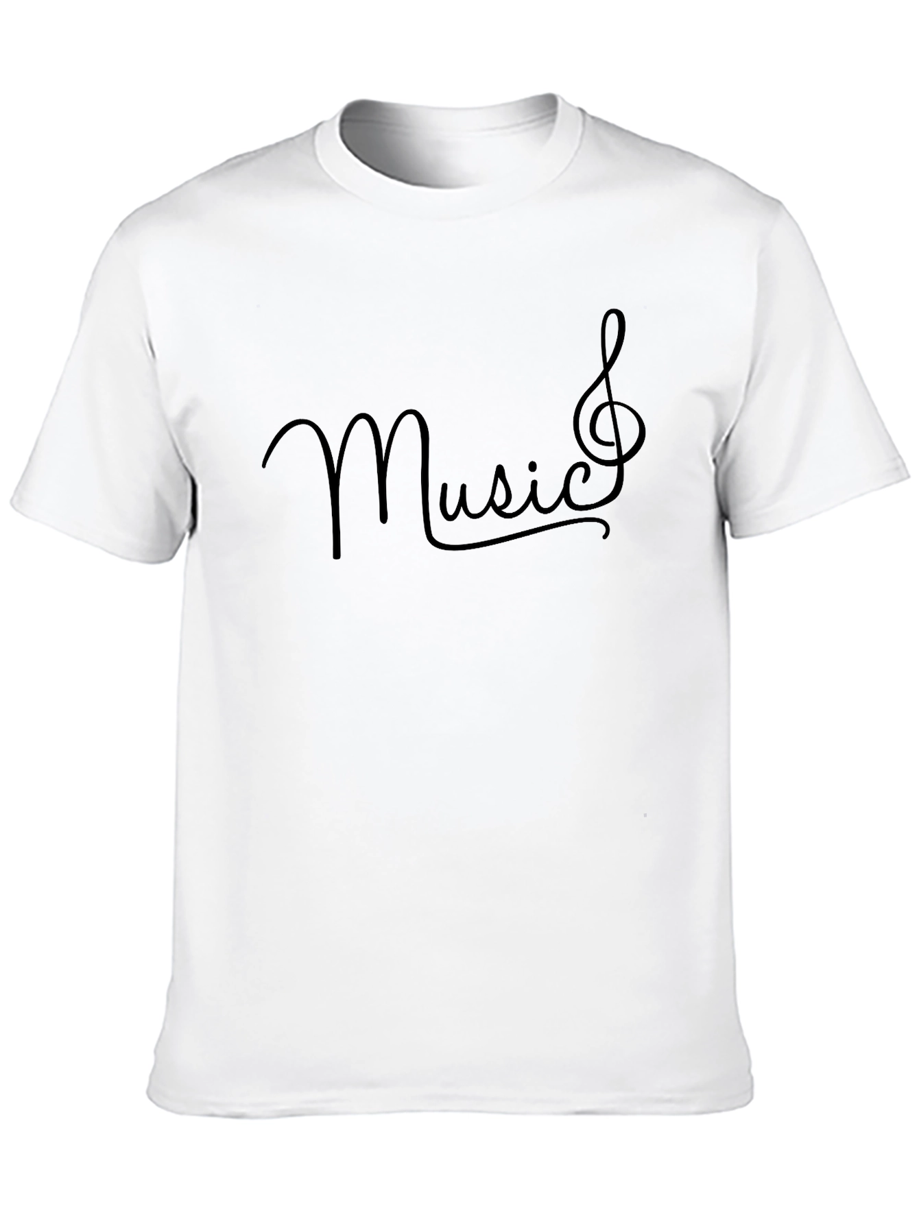 Music Treble Clef Black Graphic T-Shirt