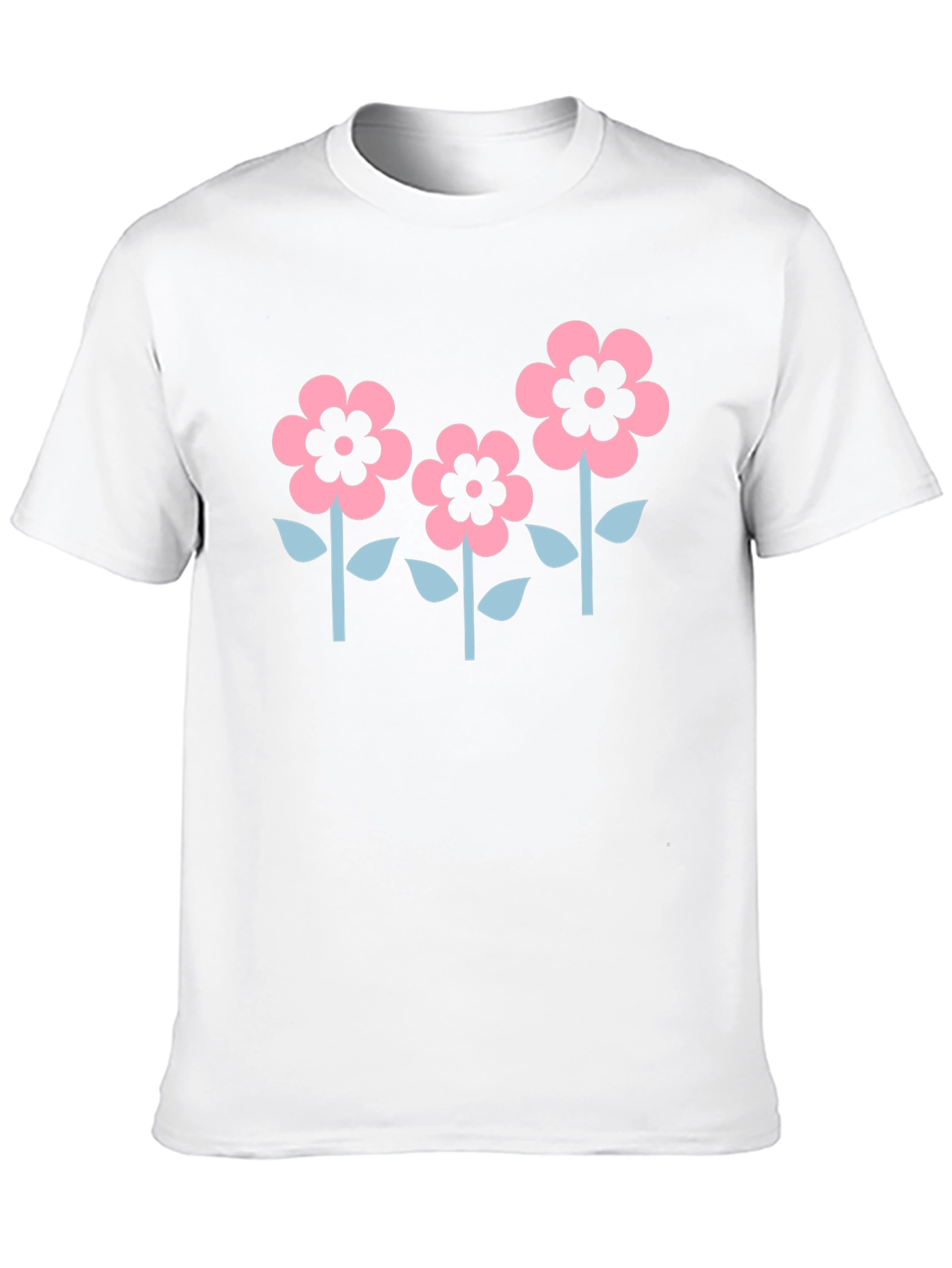 Floral Graphic Tee - Black Cotton Casual Shirt