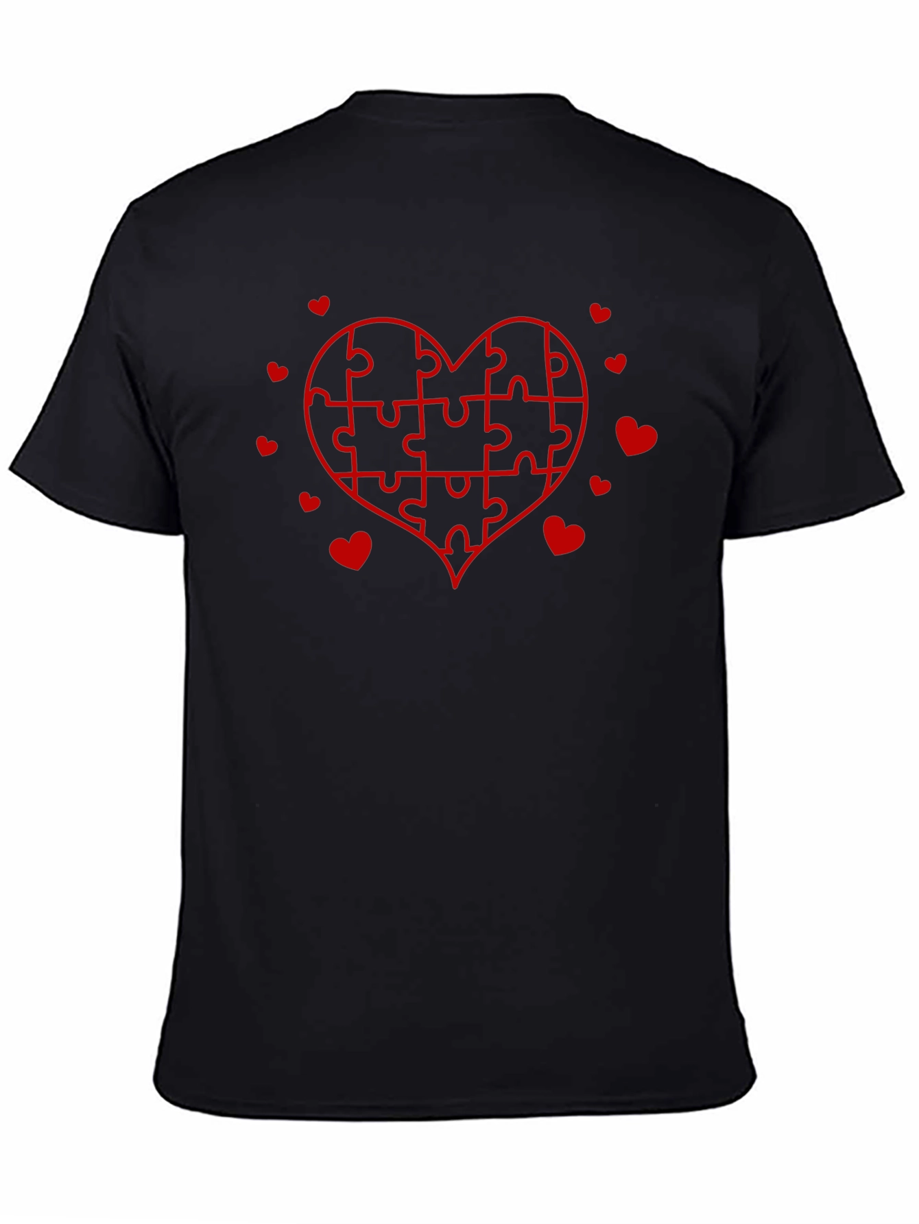 Heart Puzzle Graphic Tee - Black