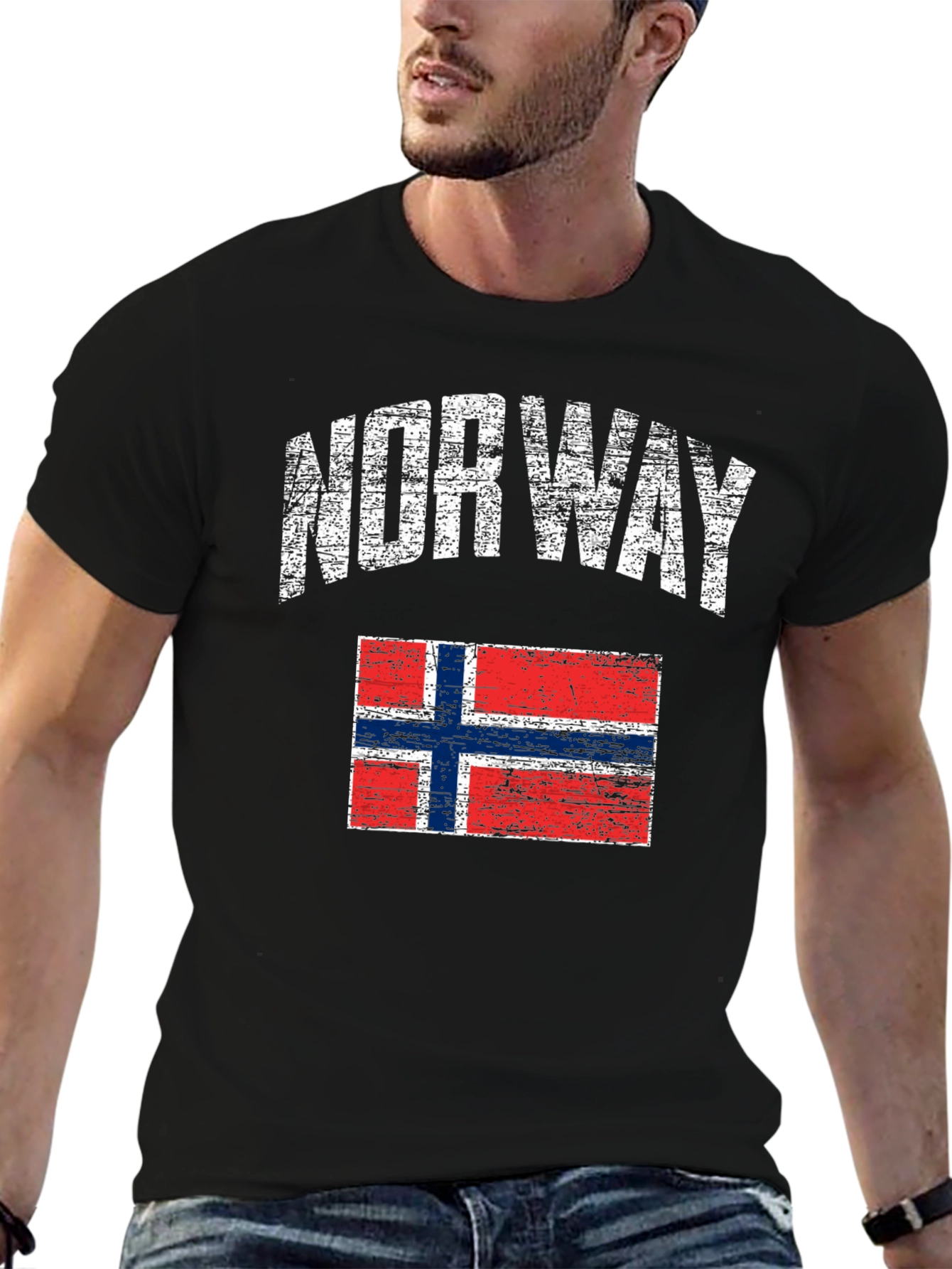 Norway Flag Distressed T-Shirt