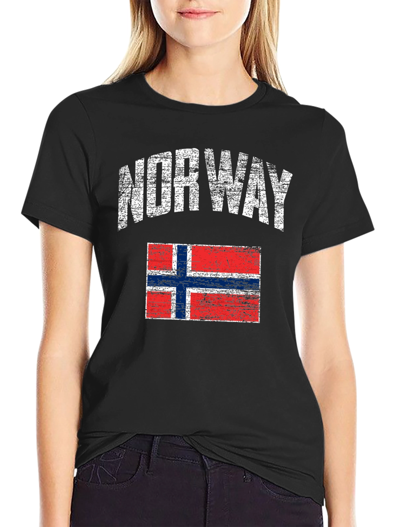 Norway Flag Distressed T-Shirt