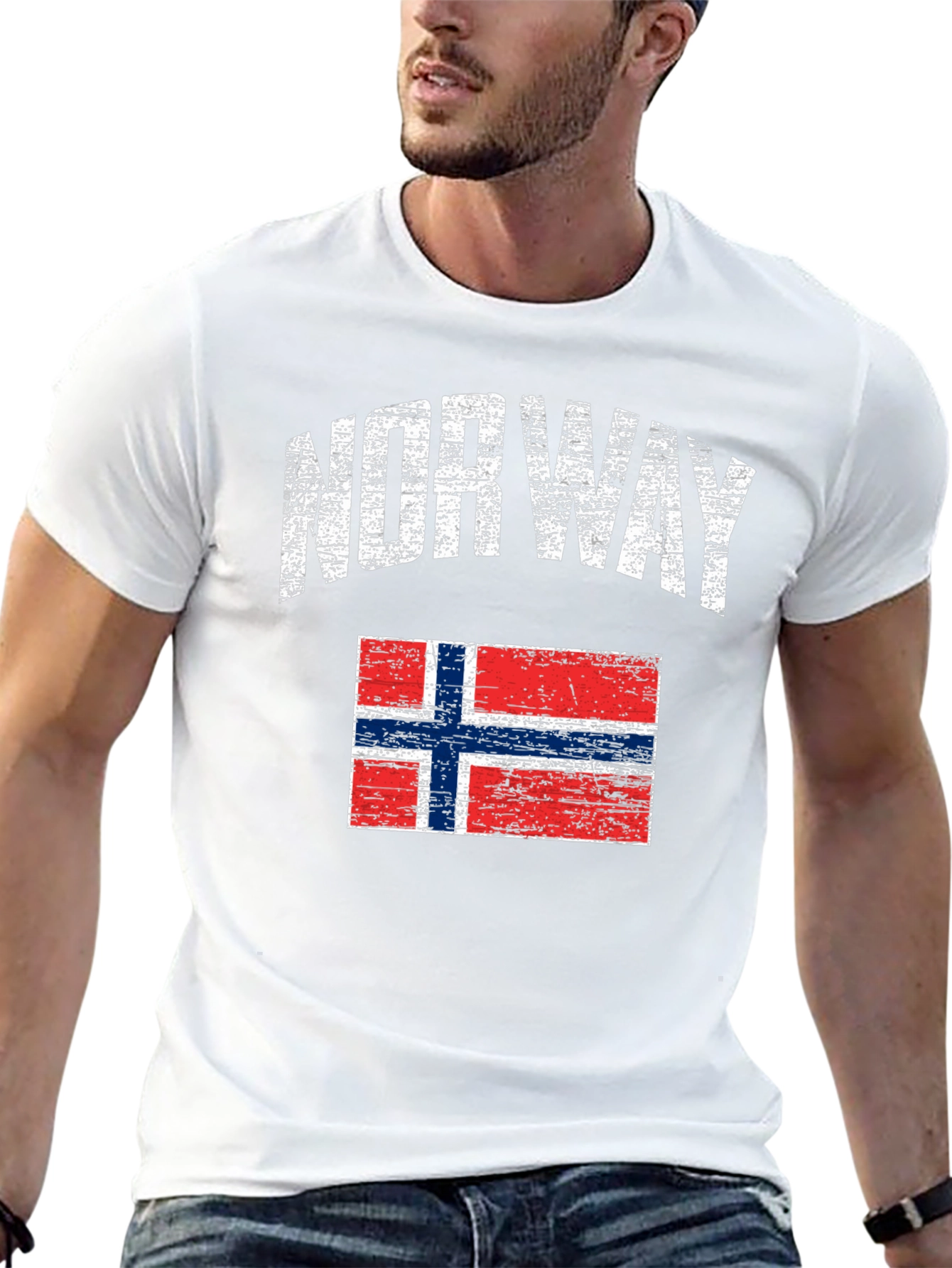 Norway Flag Distressed T-Shirt