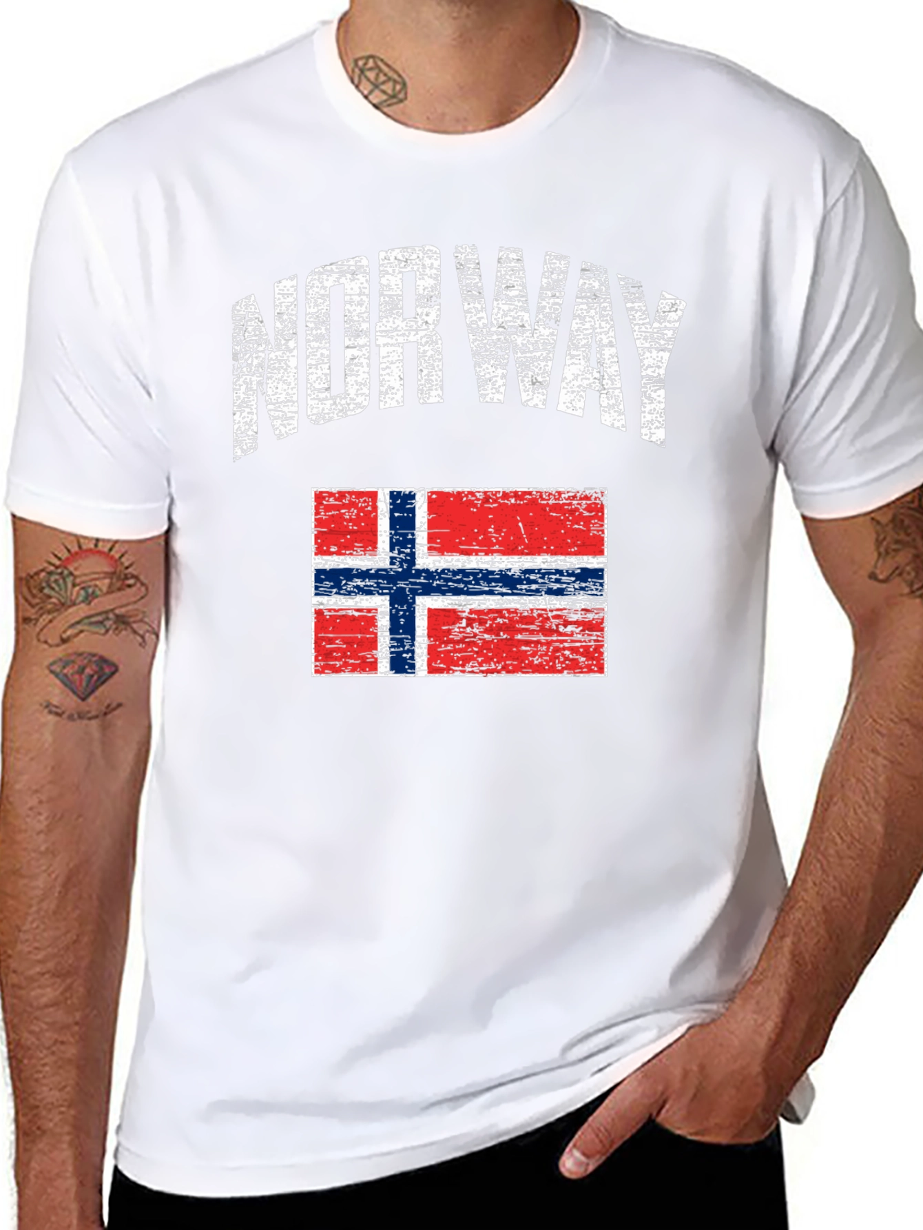 Norway Flag Distressed T-Shirt