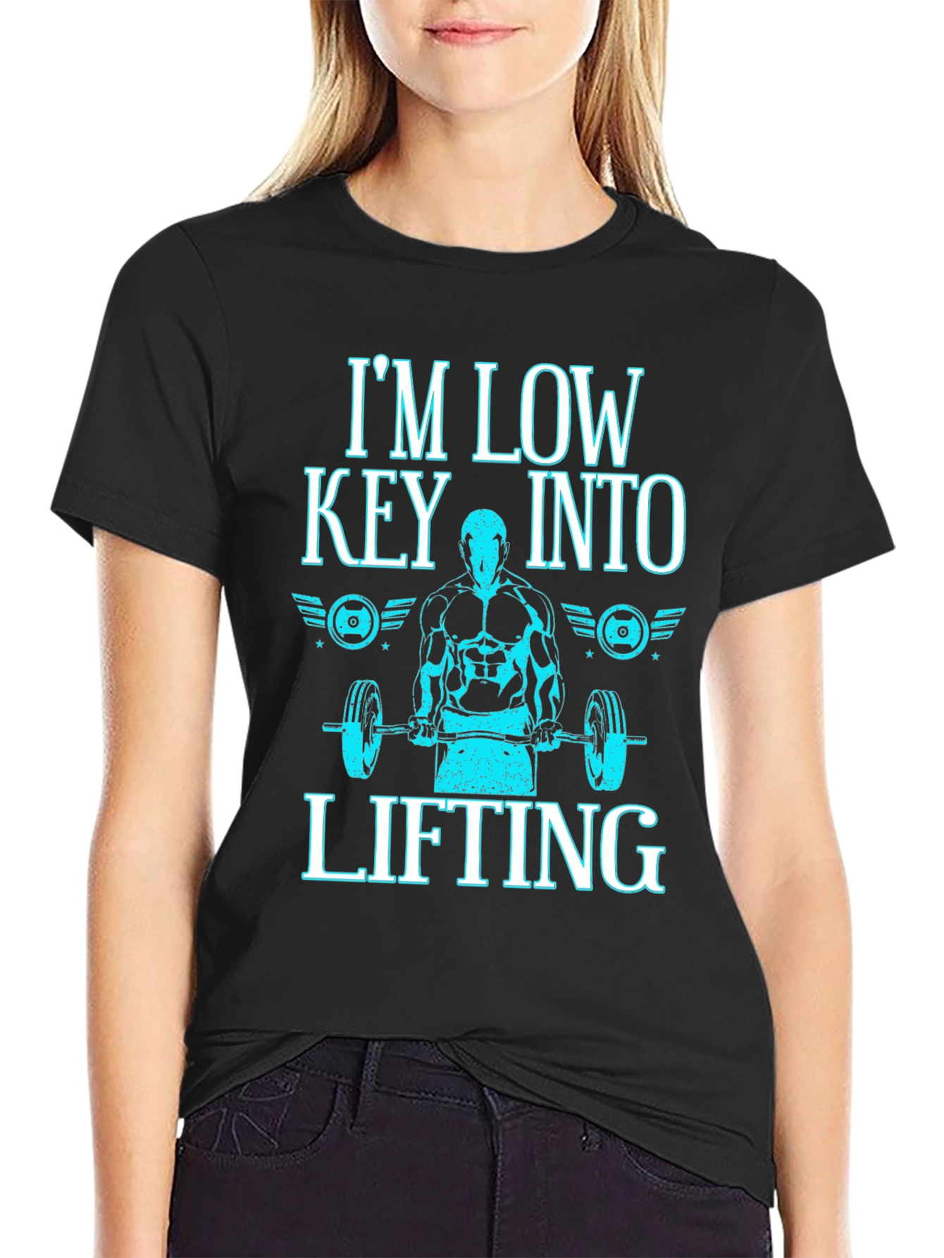 Im Low Key Into Lifting Black T-Shirt