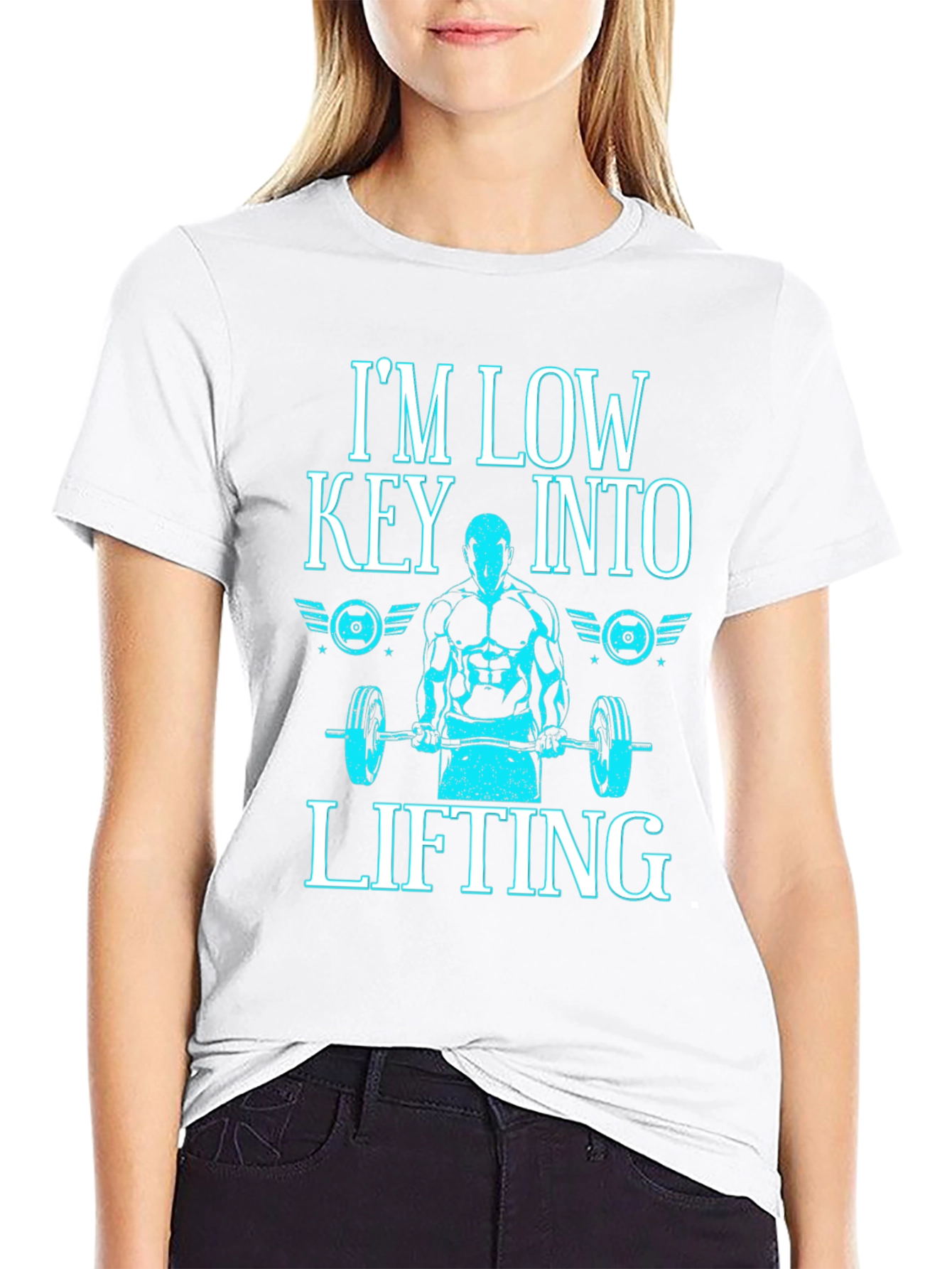 Im Low Key Into Lifting Black T-Shirt