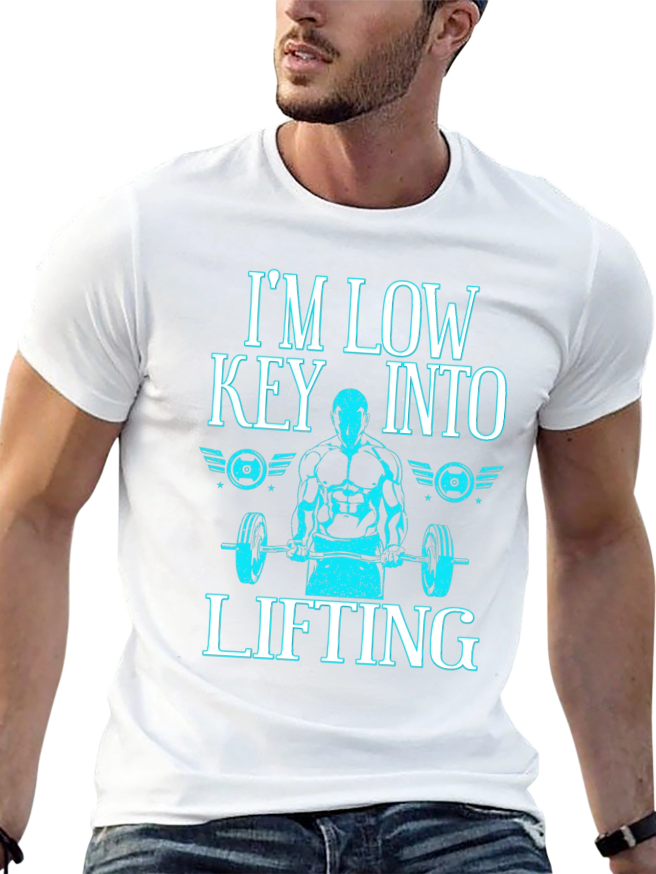 Im Low Key Into Lifting Black T-Shirt