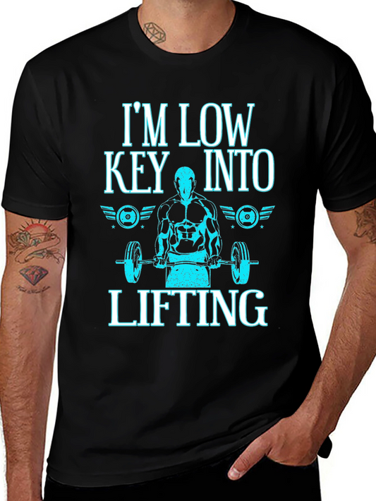 Im Low Key Into Lifting Black T-Shirt