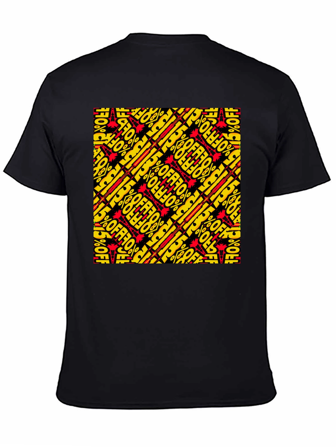 Bold 15% Off Patterned Black T-Shirt