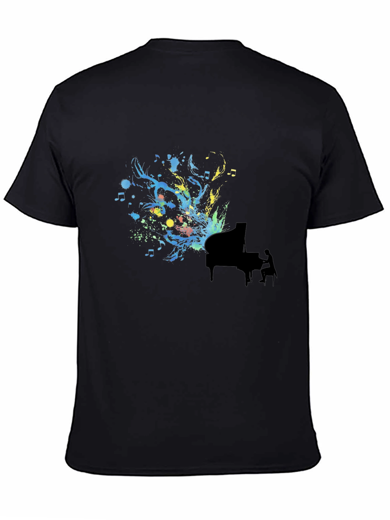 Abstract Piano Art Black T-Shirt