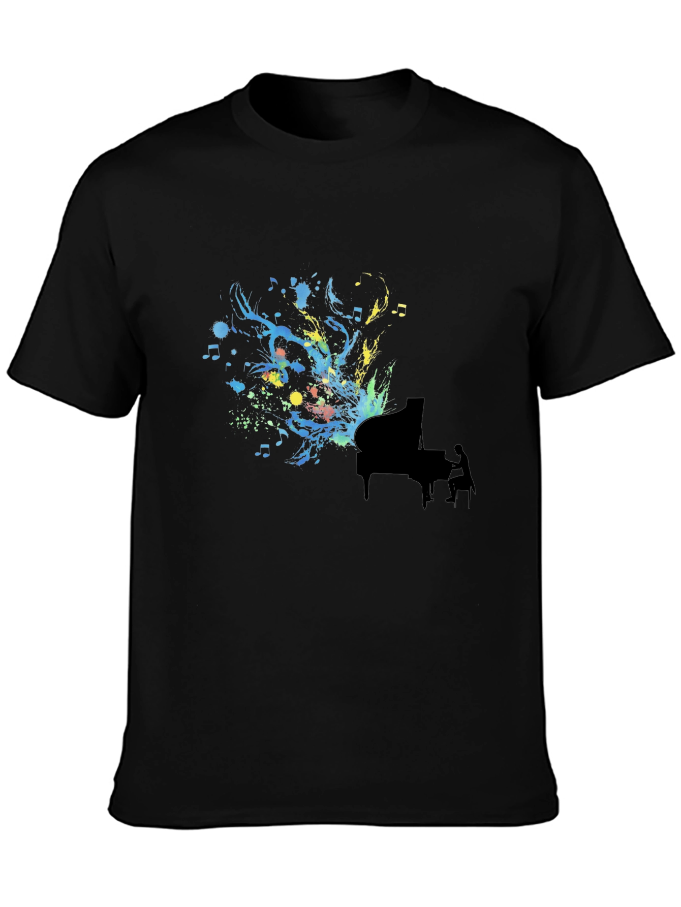Abstract Piano Art Black T-Shirt