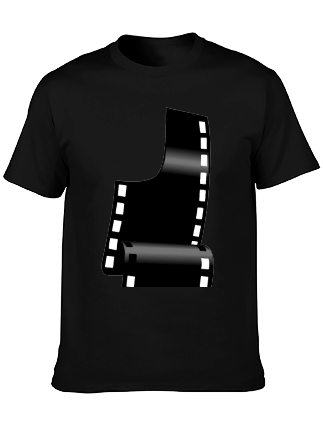Retro Film Reel Graphic Black T-Shirt