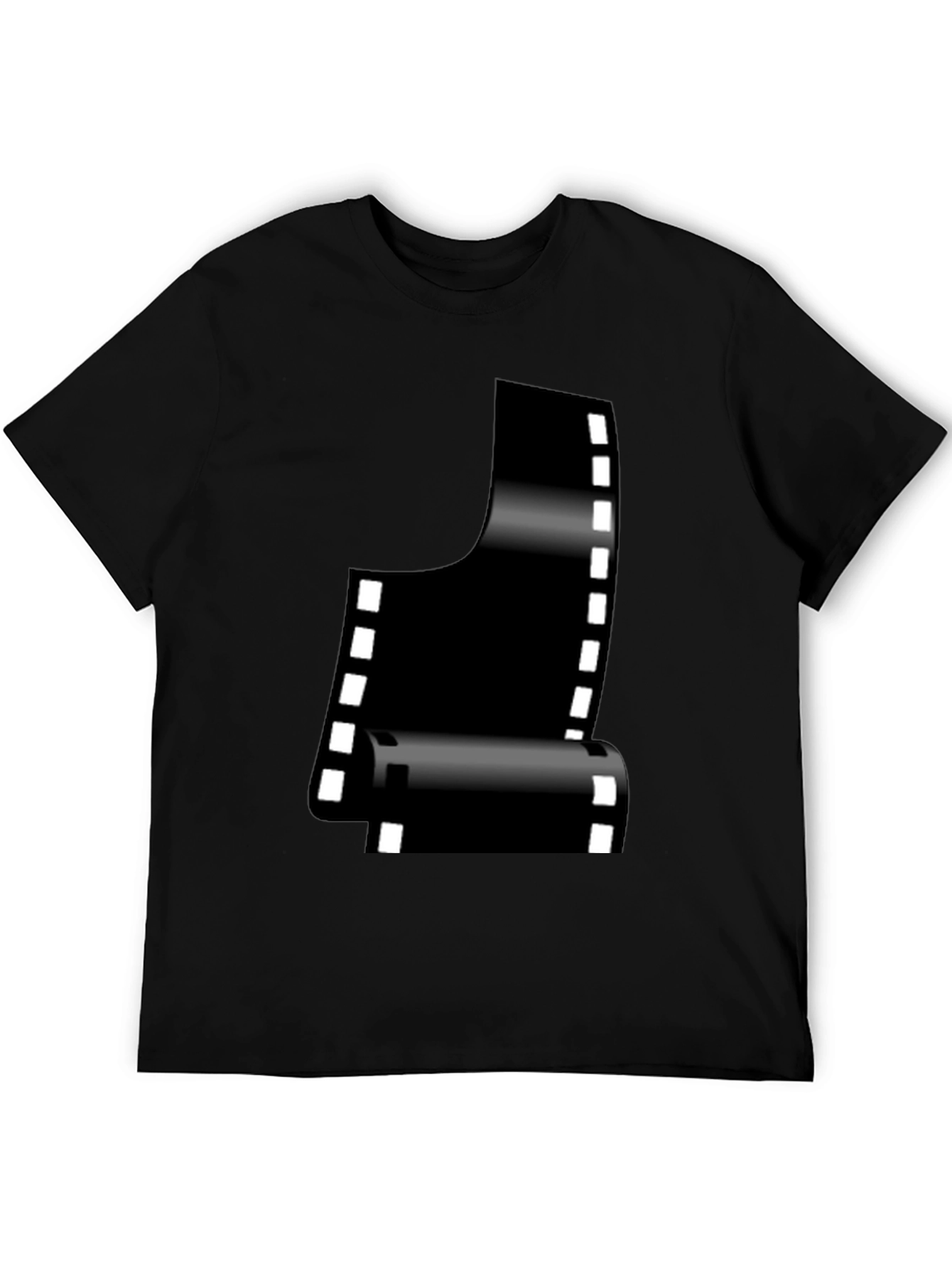 Retro Film Reel Graphic Black T-Shirt