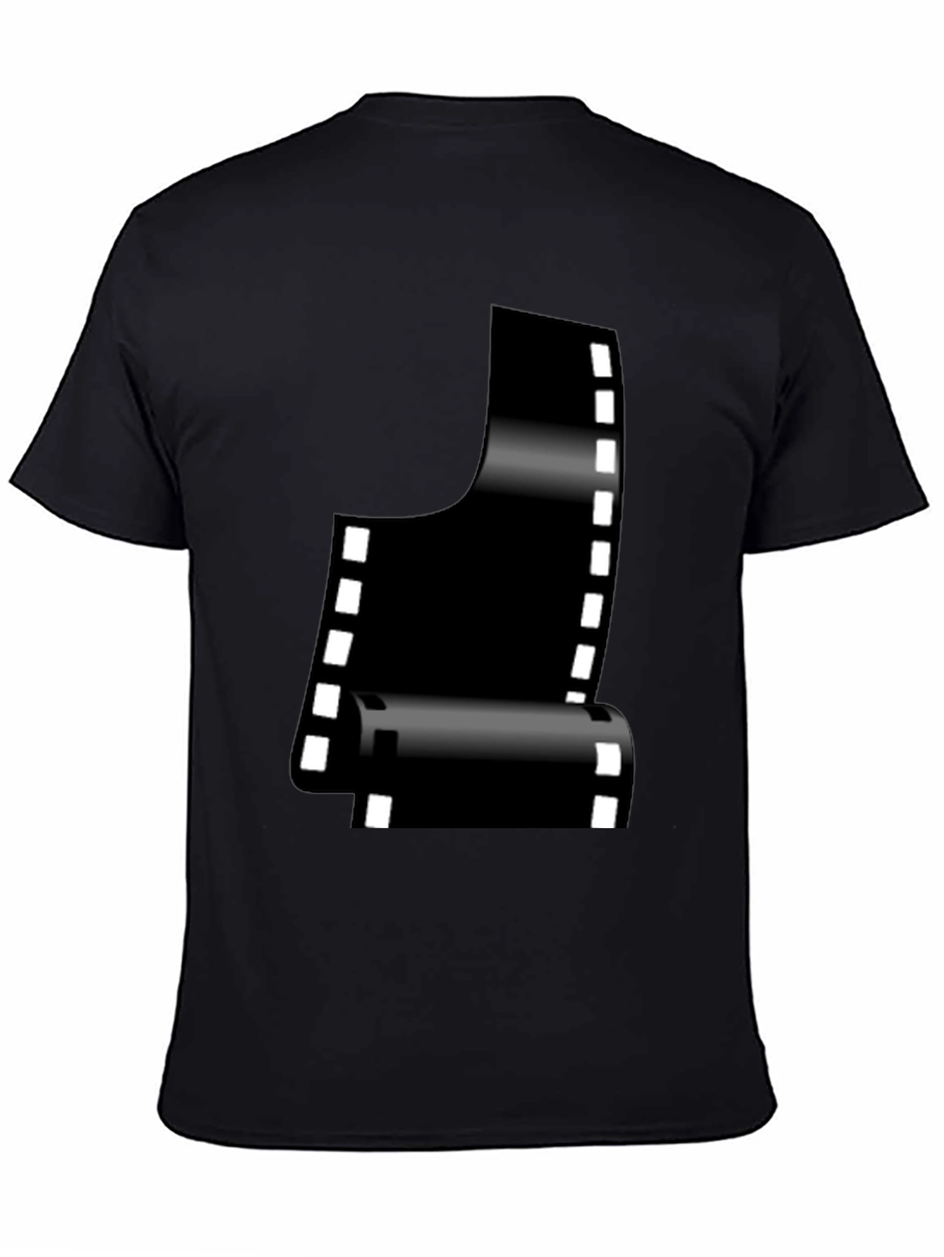 Retro Film Reel Graphic Black T-Shirt