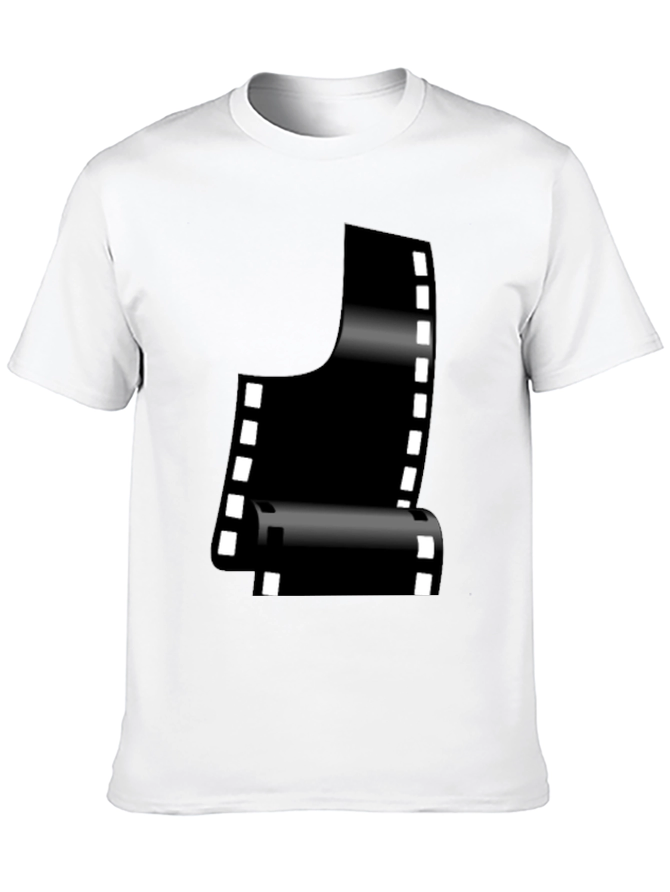 Retro Film Reel Graphic Black T-Shirt