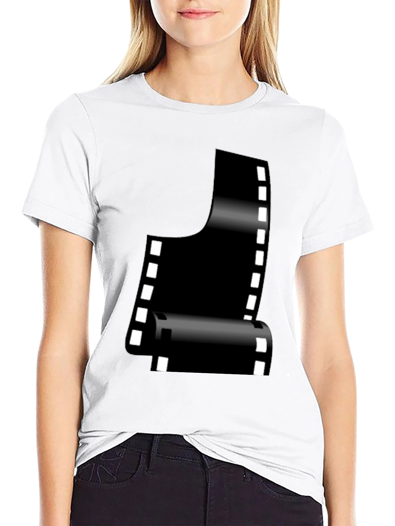 Retro Film Reel Graphic Black T-Shirt
