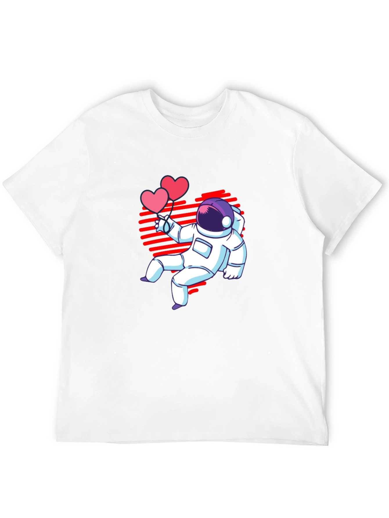 Astronaut Heart Balloons Graphic T-Shirt
