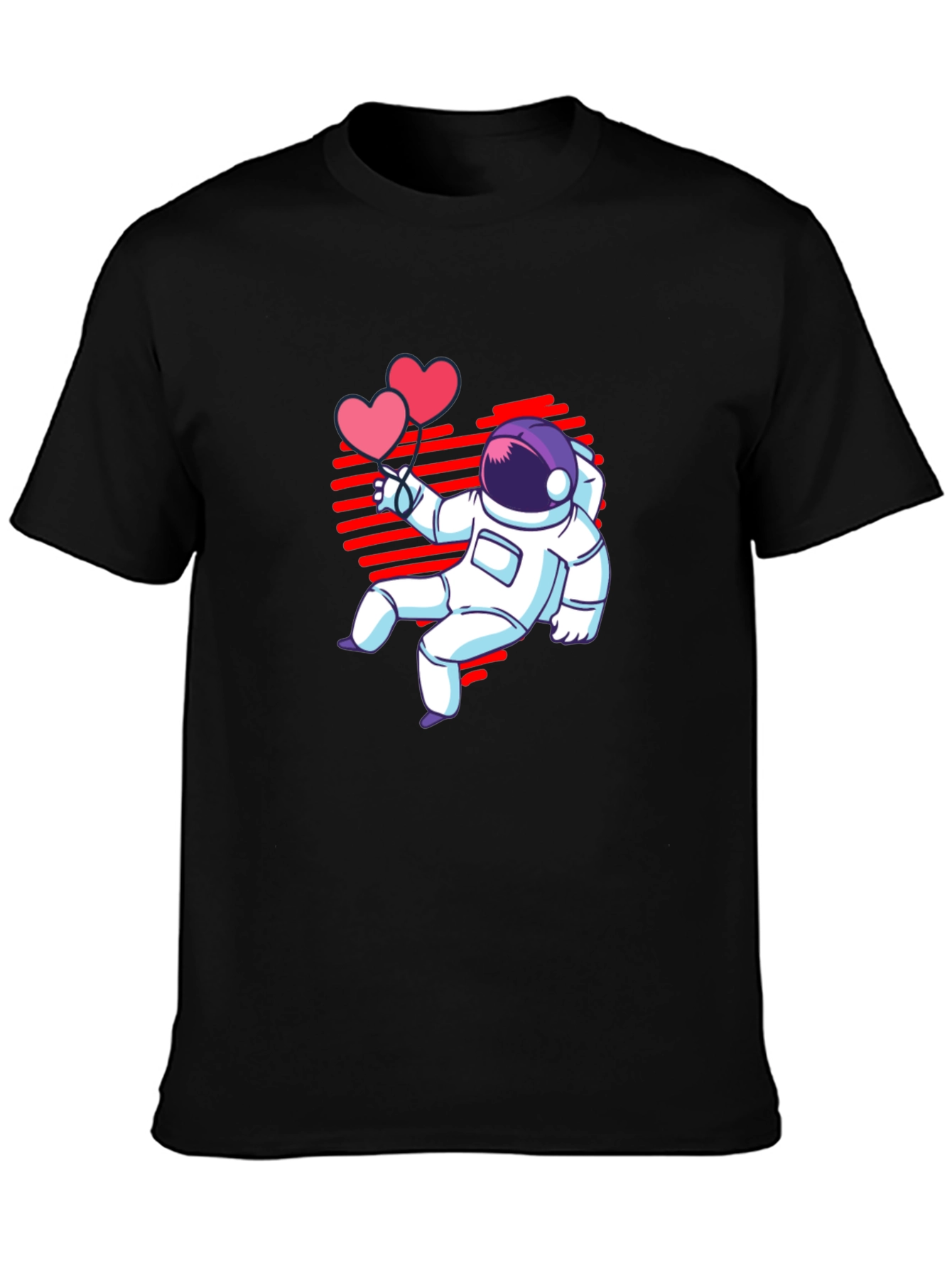 Astronaut Heart Balloons Graphic T-Shirt