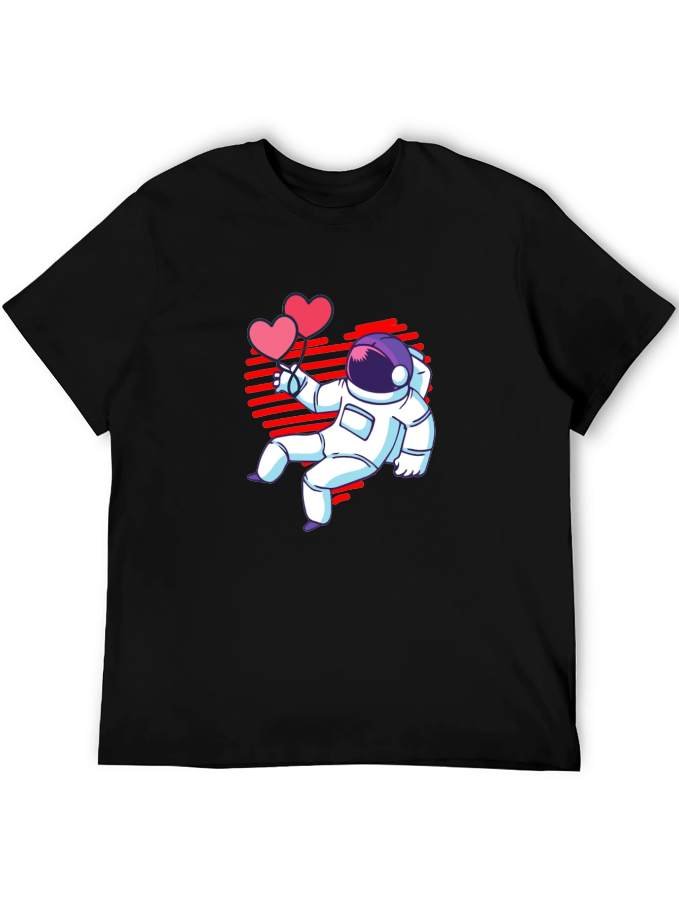 Astronaut Heart Balloons Graphic T-Shirt