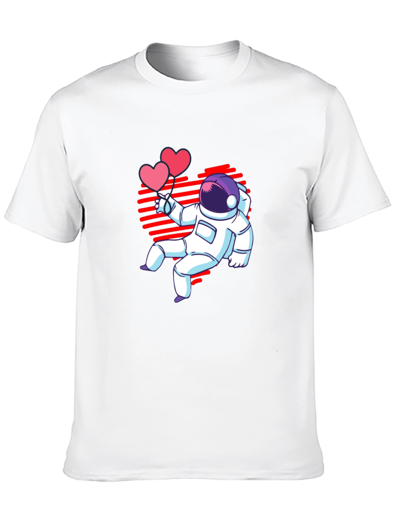Astronaut Heart Balloons Graphic T-Shirt