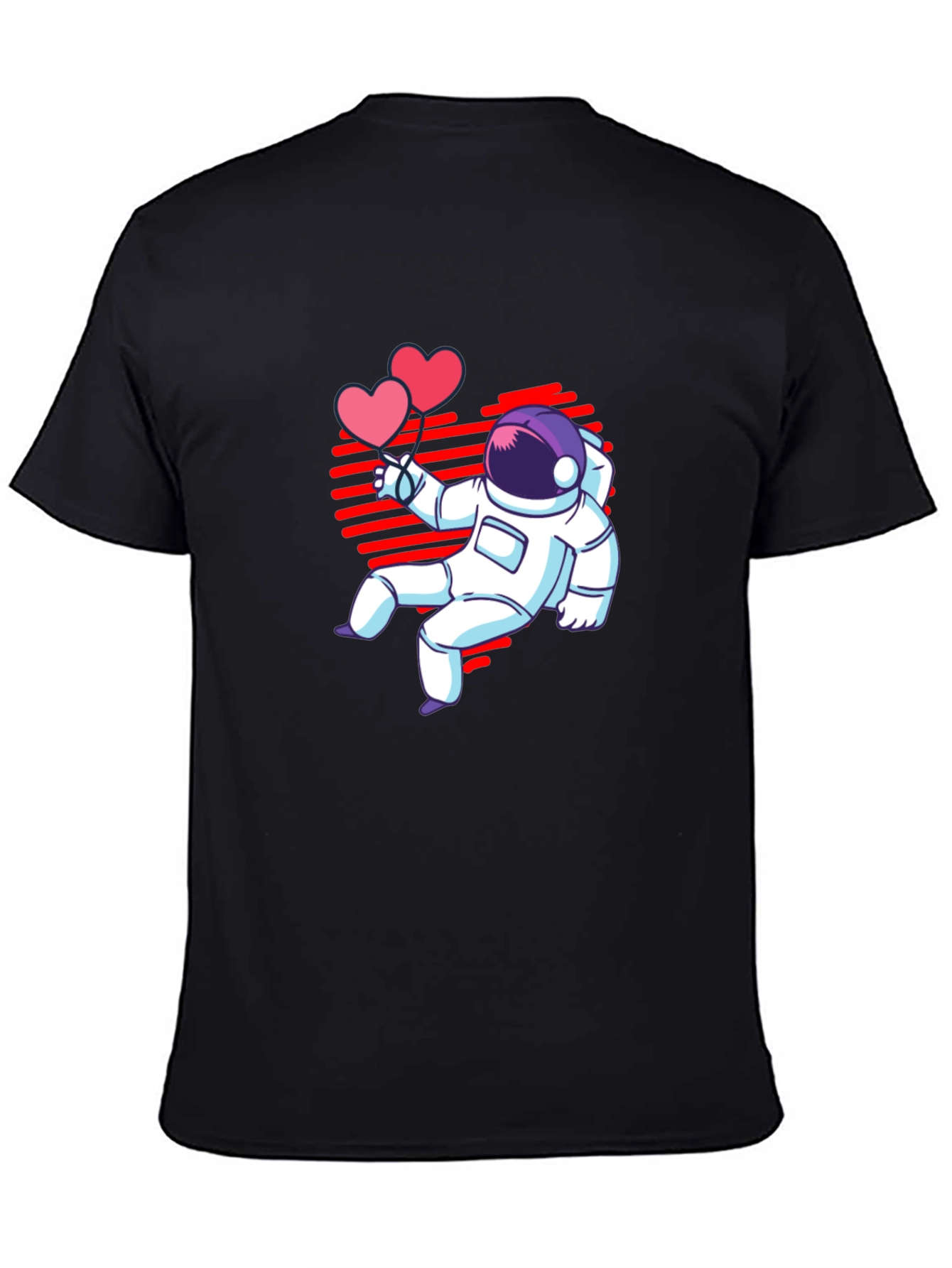 Astronaut Heart Balloons Graphic T-Shirt
