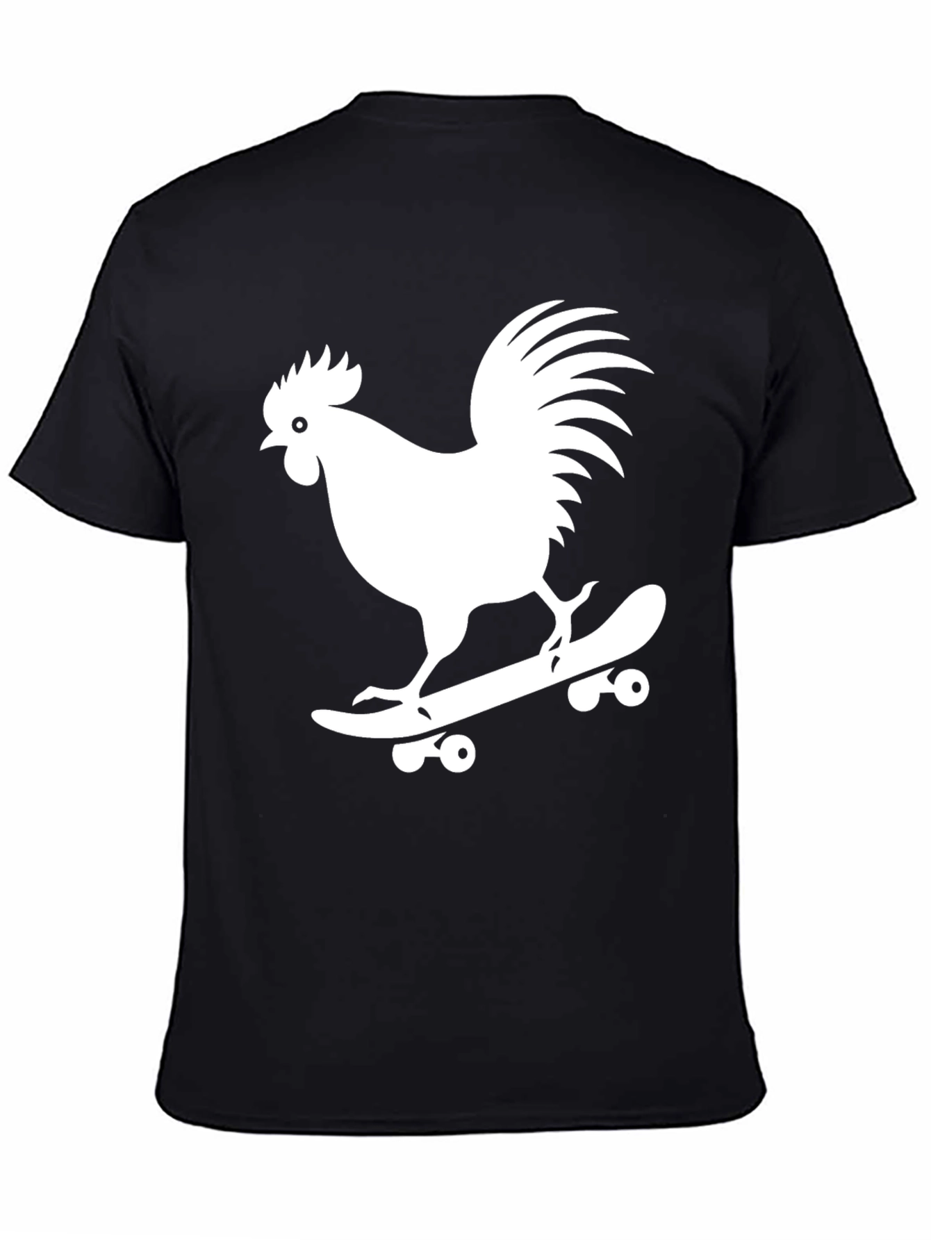 Cool Rooster Skateboarder Graphic Tee