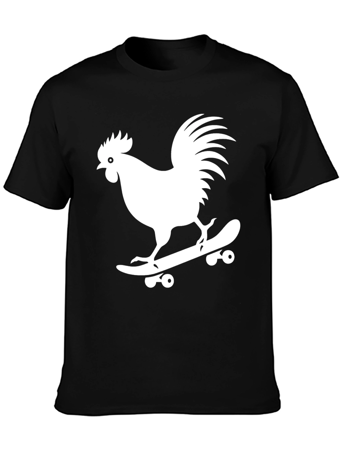 Cool Rooster Skateboarder Graphic Tee