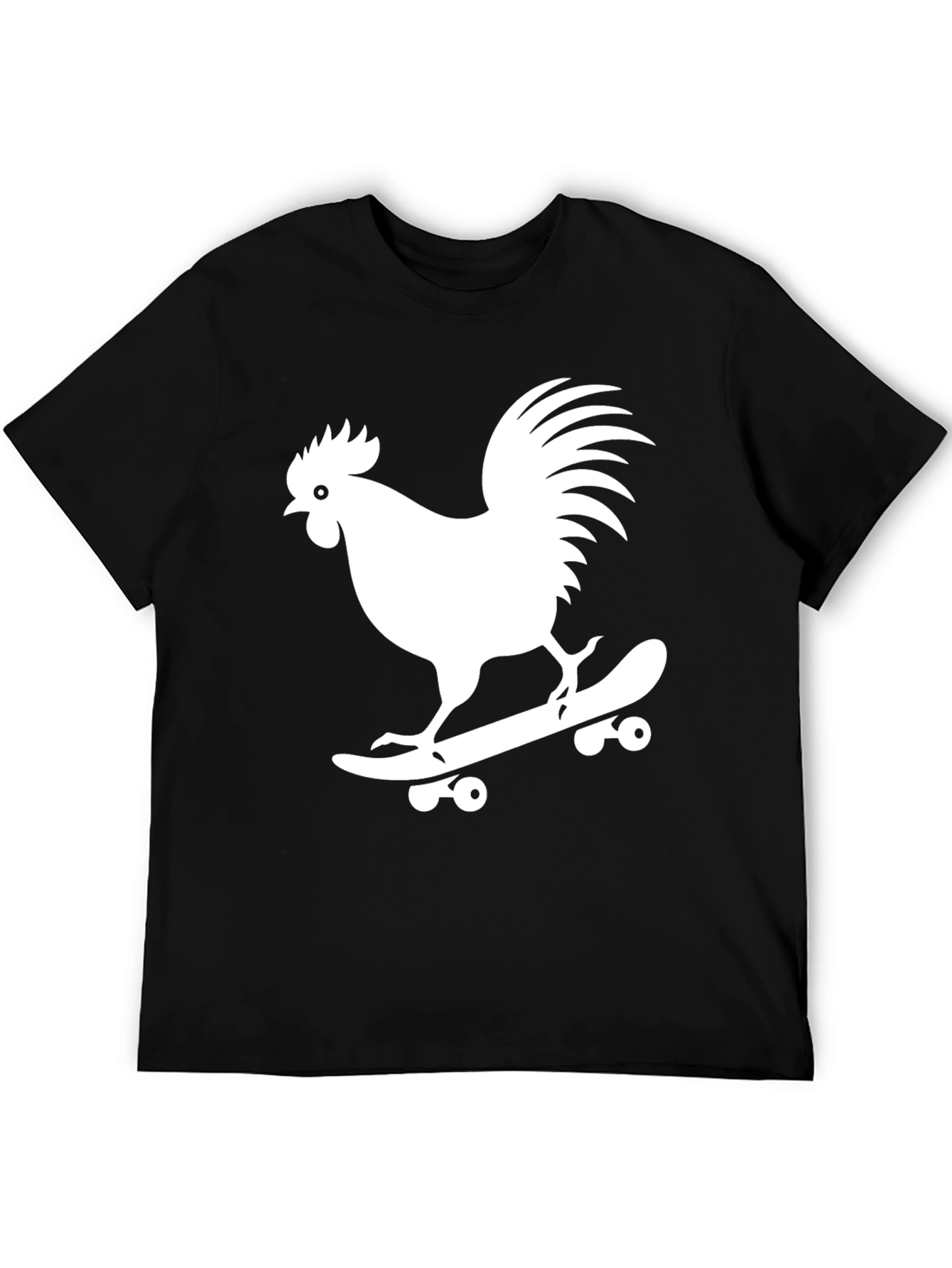 Cool Rooster Skateboarder Graphic Tee