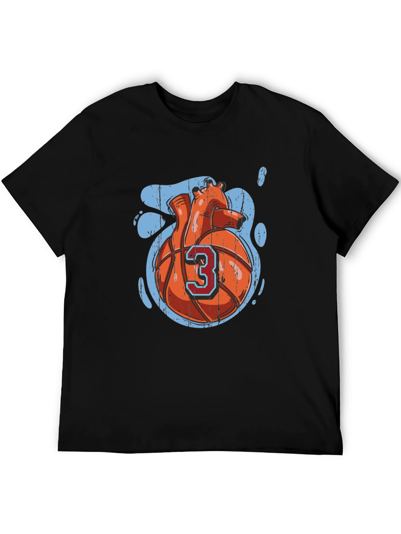 Heart Basketball T-Shirt - Black