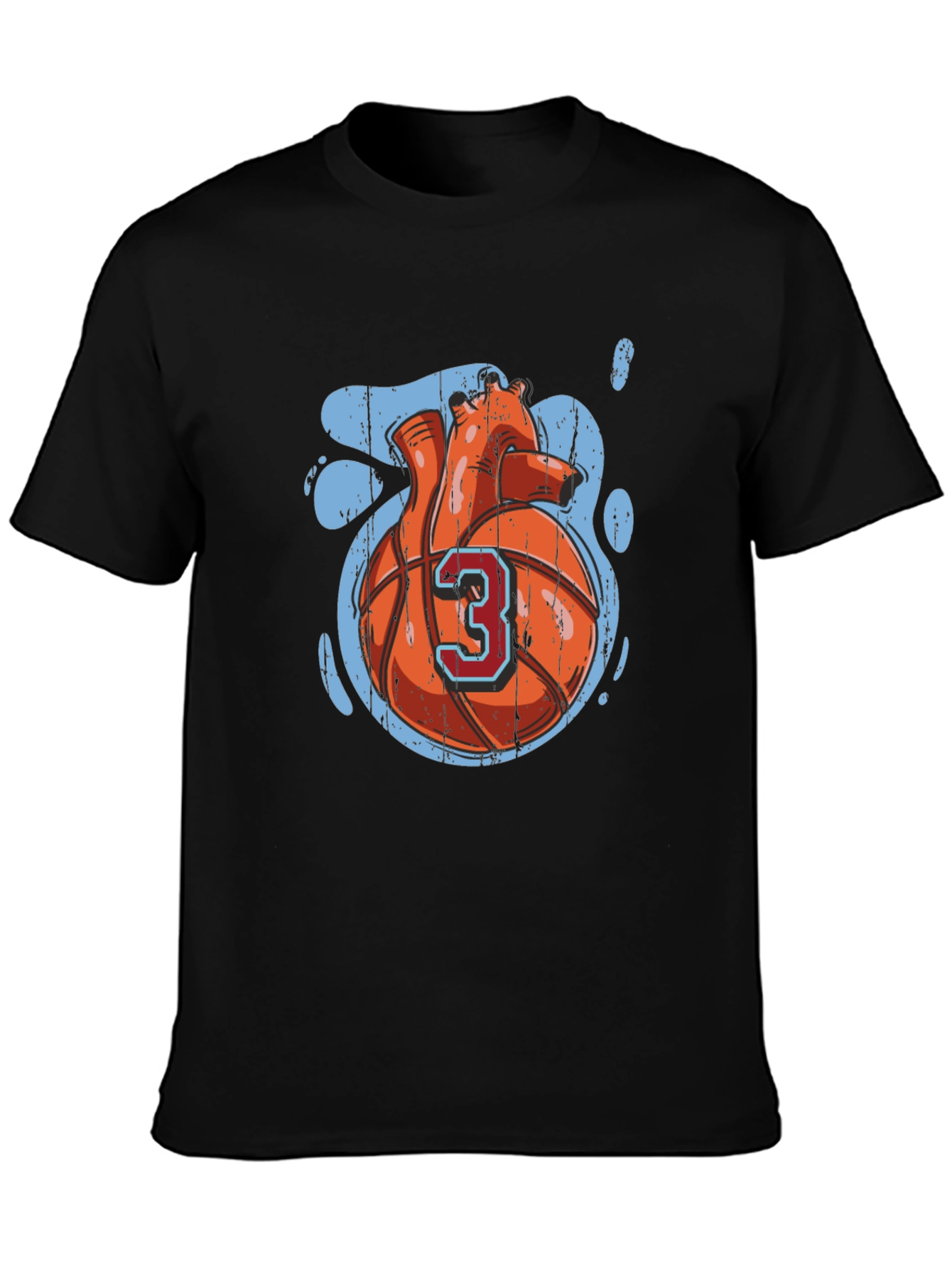 Heart Basketball T-Shirt - Black