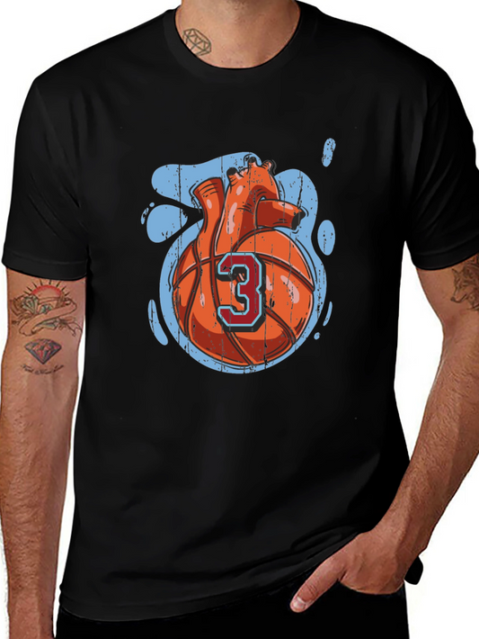 Heart Basketball T-Shirt - Black