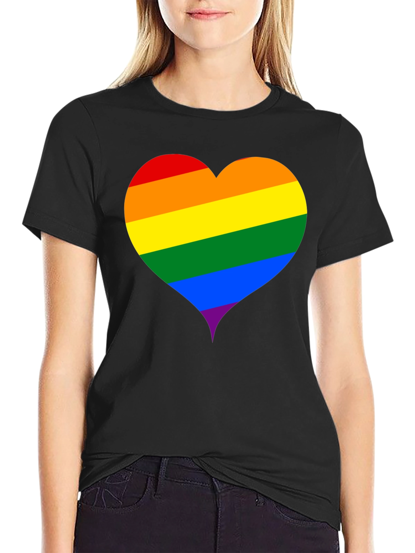 Pride Heart Tee - Black Unisex T-Shirt