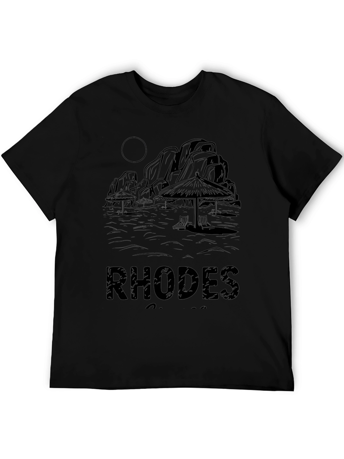 Rhodes Beach Graphic T-Shirt - Island Vacation Tee