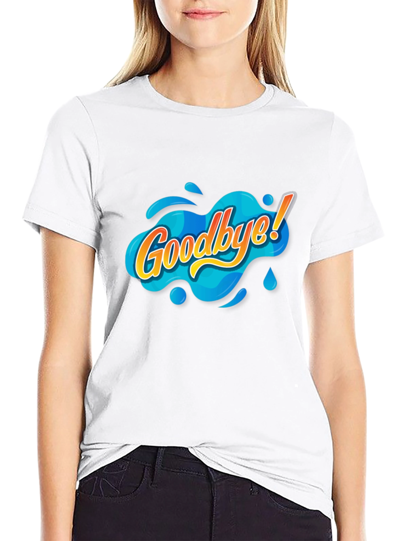 Goodbye Graphic Tee - Black Cotton T-Shirt
