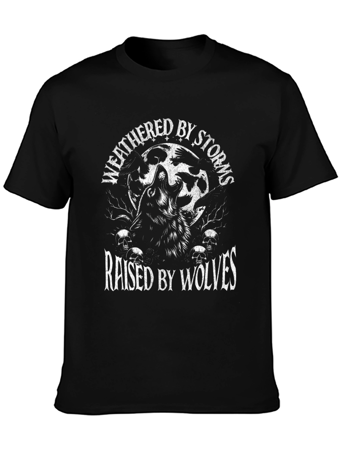Weathered By Storms Raised By Wolves Graphic T-Shirt