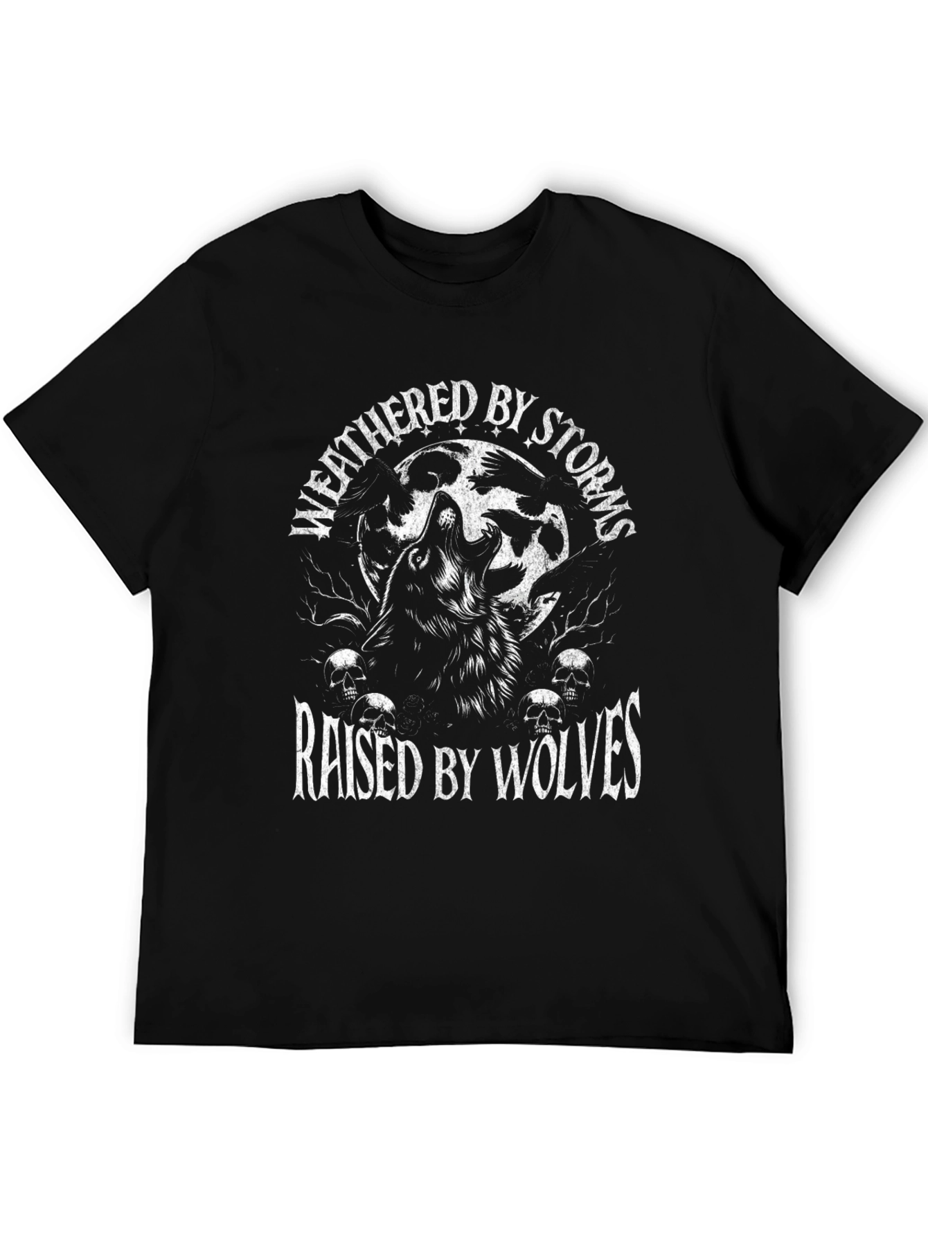 Weathered By Storms Raised By Wolves Graphic T-Shirt