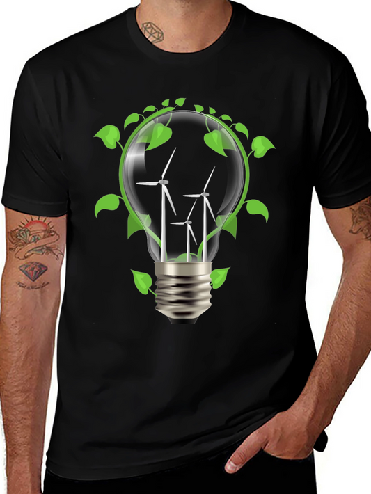 Eco-Friendly Wind Turbine Bulb T-Shirt