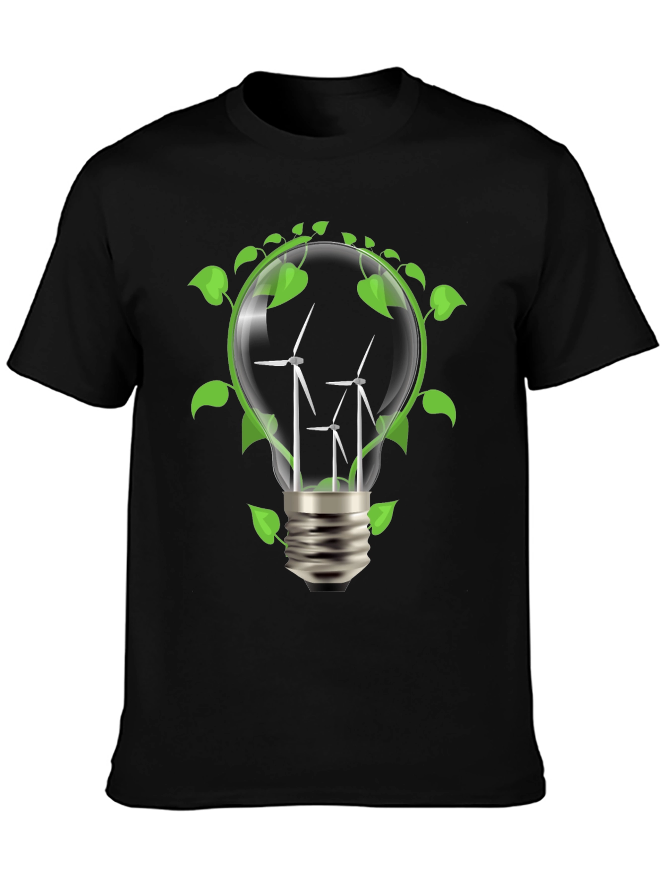 Eco-Friendly Wind Turbine Bulb T-Shirt