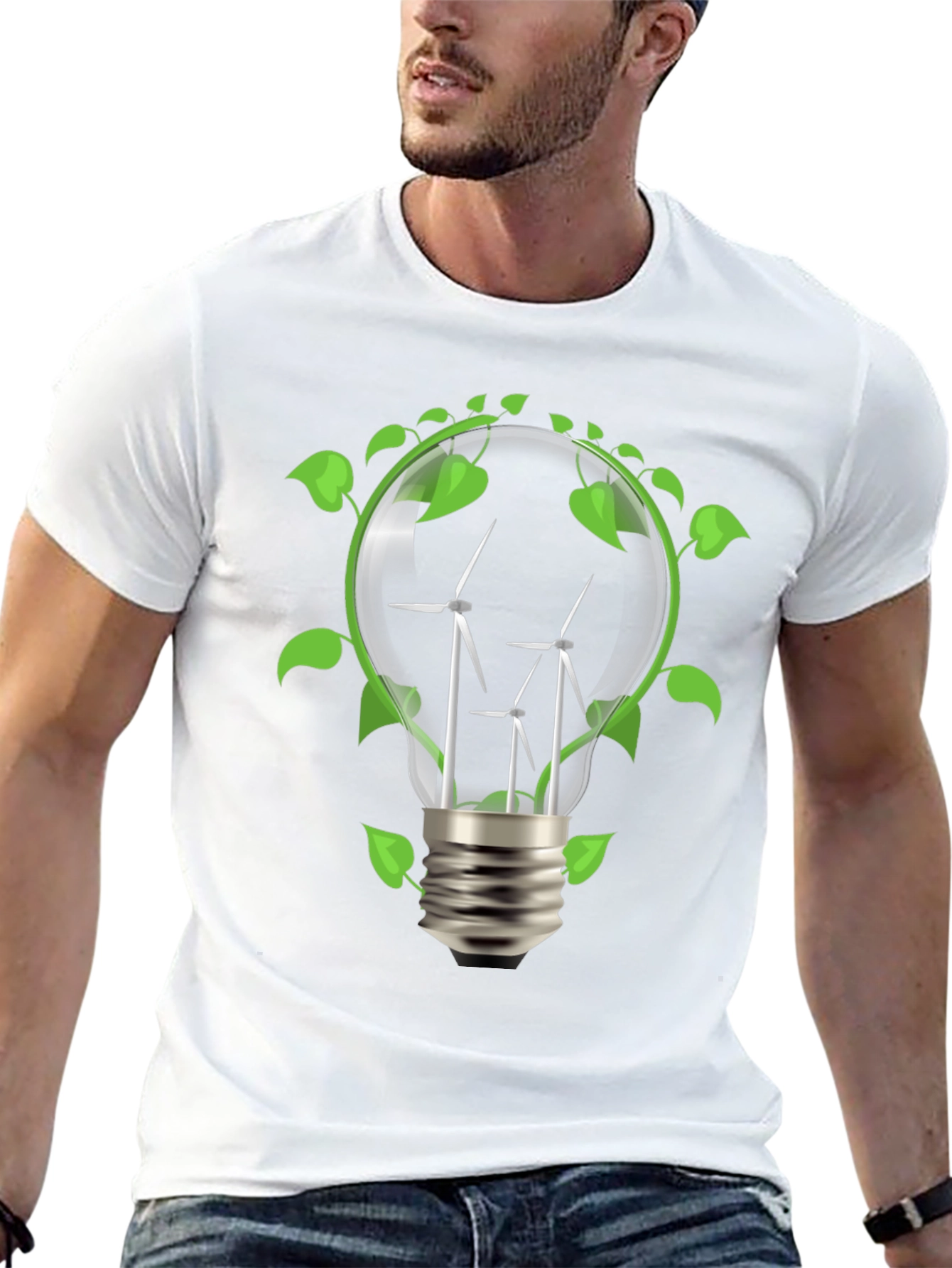 Eco-Friendly Wind Turbine Bulb T-Shirt