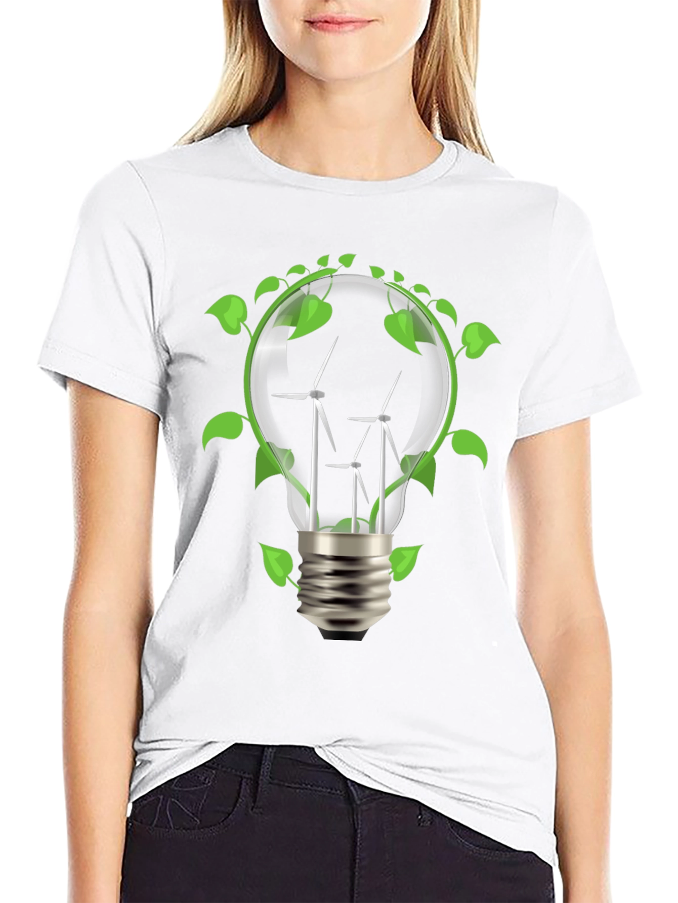 Eco-Friendly Wind Turbine Bulb T-Shirt