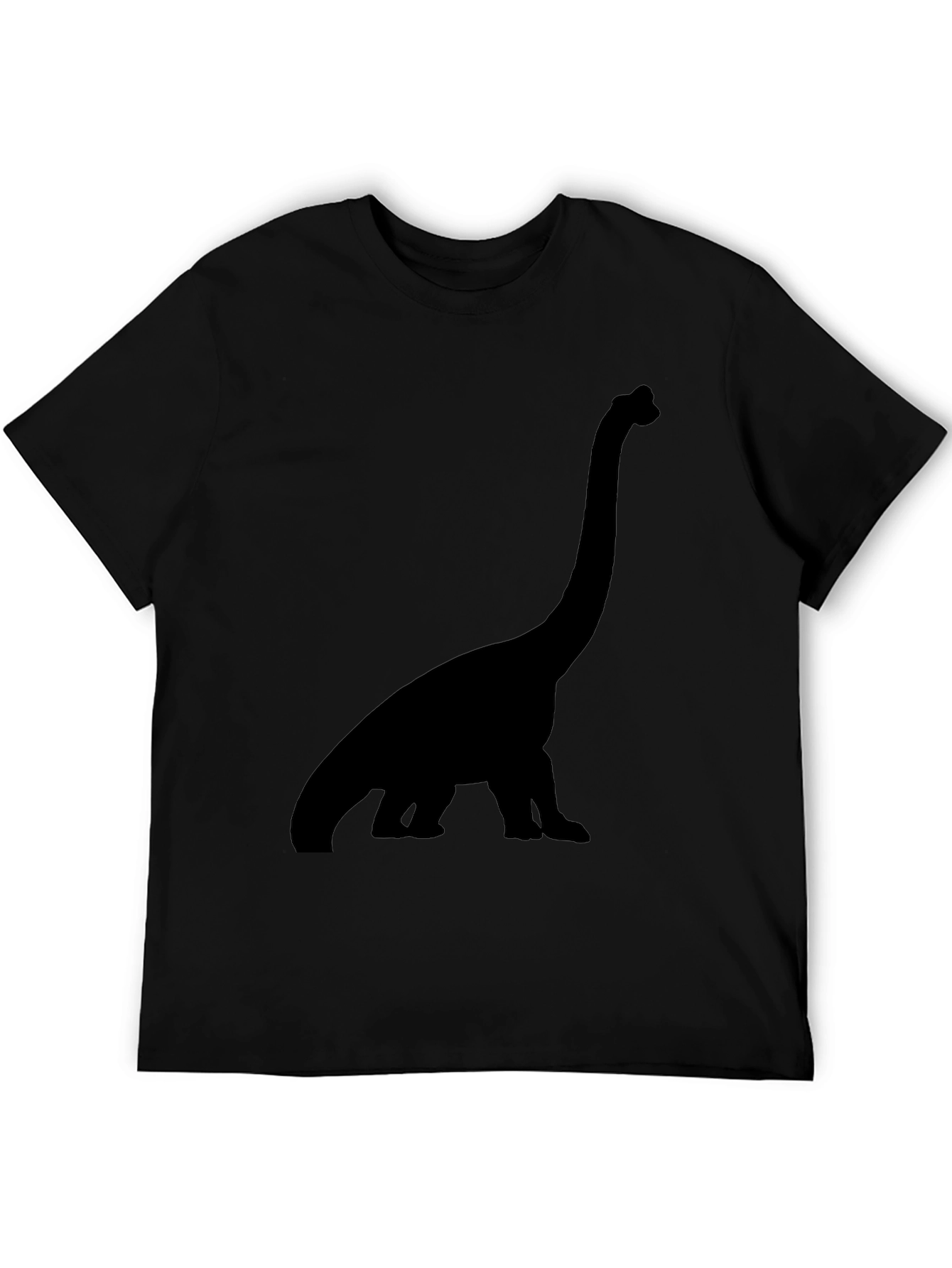 Dino Silhouette Tee - Black Cotton Casual Shirt