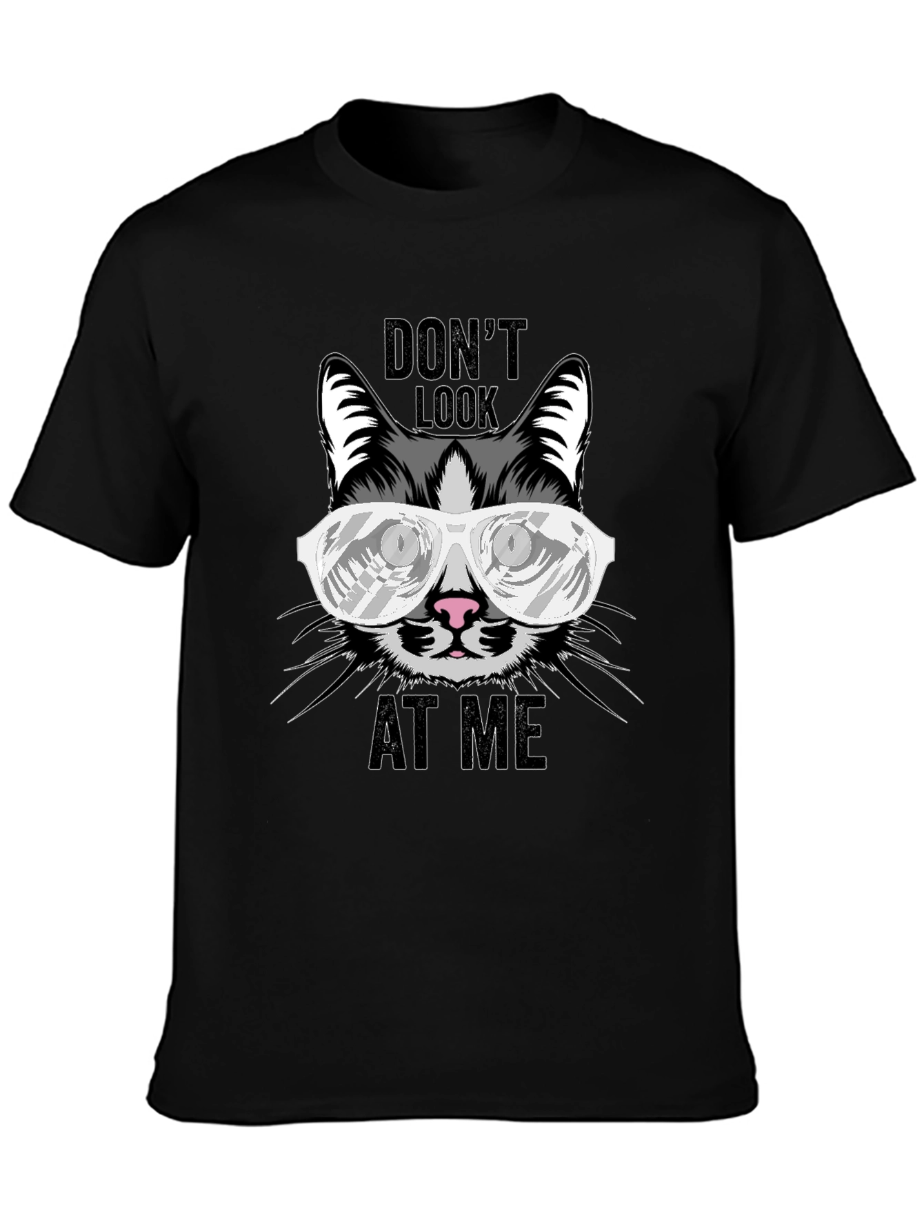 Dont Look At Me Cat Graphic T-Shirt