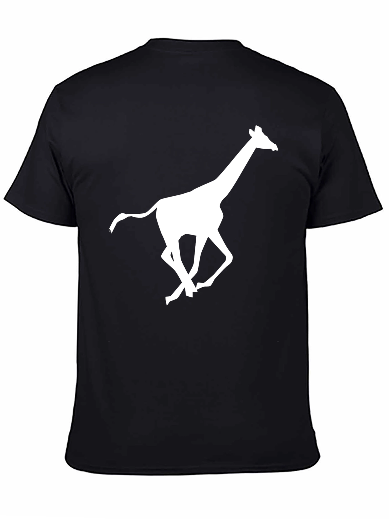 Running Giraffe Graphic Black T-Shirt