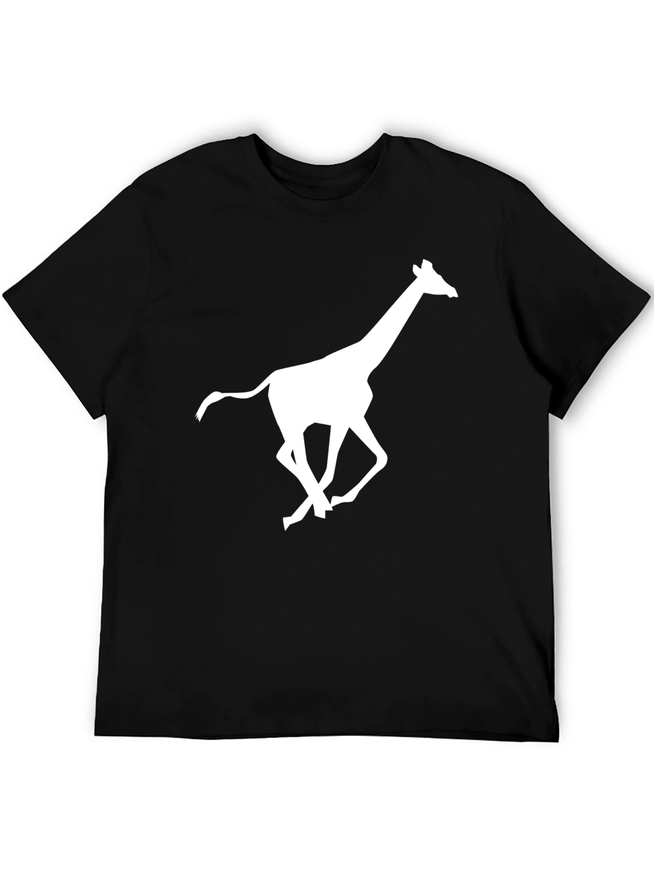 Running Giraffe Graphic Black T-Shirt